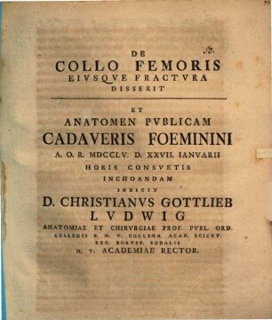 De collo femoris, eiusque fractura