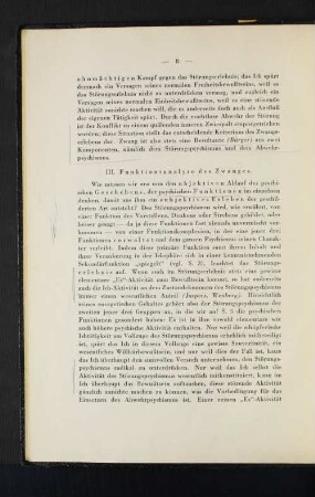 III. Funktionsanalyse des Zwanges.