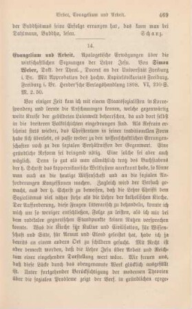 469-471 [Rezension] Weber, Simon, Evangelium und Arbeit