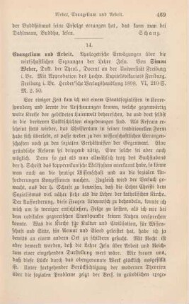 469-471 [Rezension] Weber, Simon, Evangelium und Arbeit