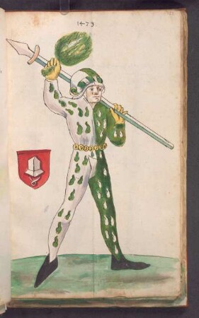 Schembartläufer mit Wappen, 1473