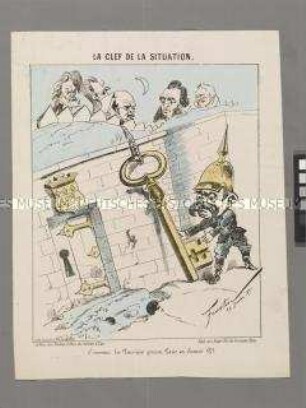 La Clef de la situation - Karikatur auf die Kapitulation von Paris