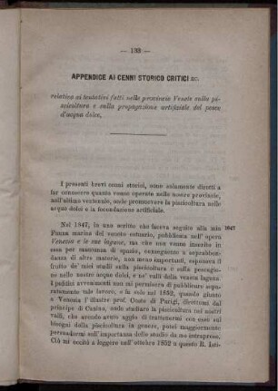 Appendice Al Cenni Storico Critici EC.