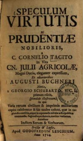 Speculum virtutis ac prudentiae nobilioris