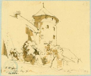 Engen Stadtmauer mit Wehrturm beim Krenkinger Schloss