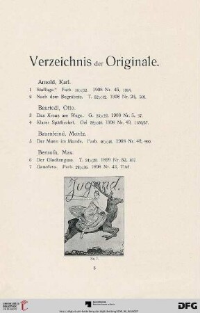 Verzeichnis der Originale (Nr. 1-348)