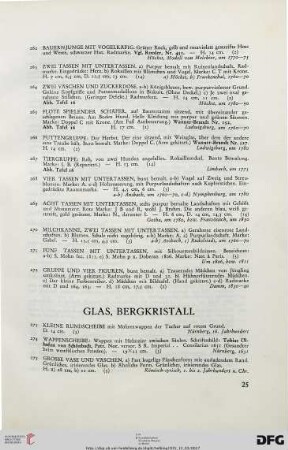 Glas, Bergkristall (Nr. 273-321)