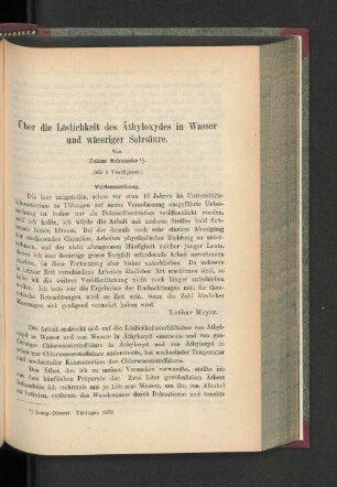 Über die Löslichkeit des Äthylalkohols in Wasser und wässriger Salzsäure.