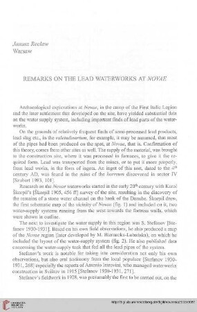 14: Remarks on the lead waterworks at Novae