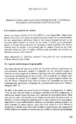 Observations amicales mais critiques sur l'actuelle politique linguistique en Catalogne