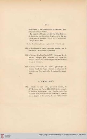 Sculptures (Nr. 182 - 186)