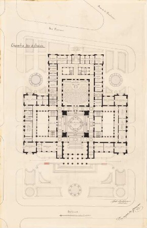 Abgeordnetenhaus, Bukarest: Grundriss Hauptgeschoss