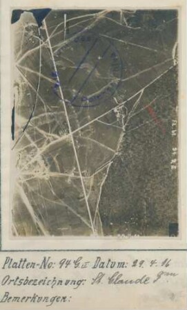 Foto der Stellungen um die Saint-Claude-Ferme östlich Mareuil-La-Motte (Luftbild)