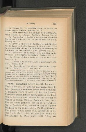 3732. Sieveking (Eduard Heinrich, Dr. Med.)