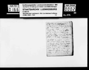 Manuskript zu Teilen der Abschnitte A.I und II. der OAB, [aus der Kanzlei des STBs]