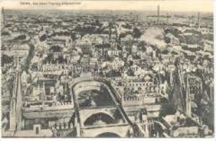 Das zerstörte Reims aus der Luft