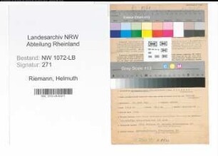 Entnazifizierung Helmuth Riemann , geb. 23.06.1901 (Regierungsassistent)