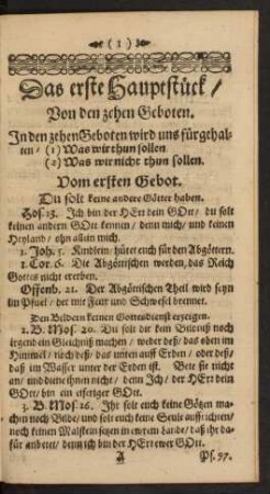 Das erste Hauptstück/ Von den zehen Geboten