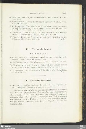 40. Vermischte Constanten