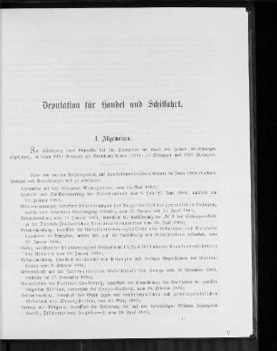 Deputation für Handel und Schiffahrt.