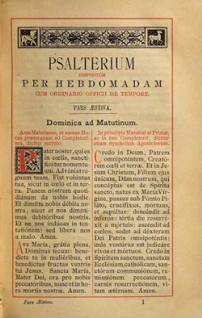 Breviarium Romanum : ex decreto SS. Concilii Tridentini restitutum S. Pii V pontificis maximi jussu editum ..., 2