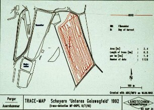 TRACE - MAP Scheyern 'Unteres Geiswegfeld' 1992 (trace-detaction MF-DGPS, 8/7/92)