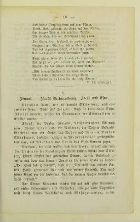 6. Ismael. - Isaaks Verheirathung. Jacob und Esau