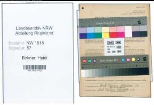 Entnazifizierung Heidi Birkner , geb. 24.10.1920 (Haendlerin)