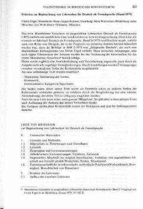Kriterien zur Begutachtung von Lehrwerken für Deutsch als Fremdsprache (Stand 1979)