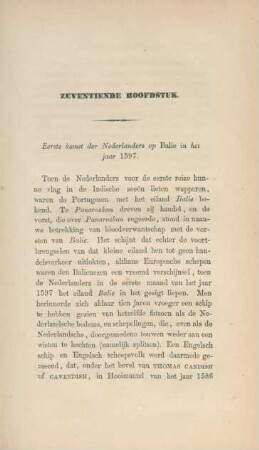 Zeventiende hoofdstuk. Eerste komst der Nederlanders op Bali in het jaar 1597