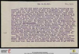 Heid. Hs. 3820,357: Brief von Emil Lask an Heinrich Rickert