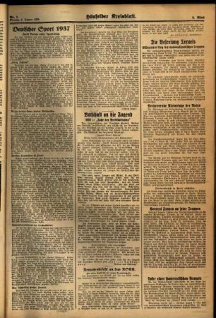 Zweite Ausgabe vom Montag, den 03. Januar 1938.