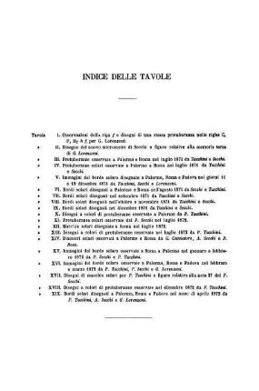 INDICE DELLE TAVOLE