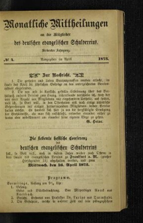¬Die¬ siebente hessische Conferenz des deutschen evangelischen Schulvereins
