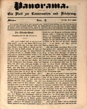 Panorama : ein Blatt zur Conversation und Belehrung. 1835