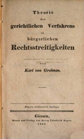 Theorie des gerichtlichen Verfahrens in bürgerlichen Rechtsstreitigkeiten