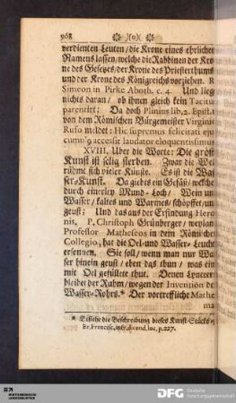 XVIII. Uber die Worte: Die gröste Kunst ist selig sterben.