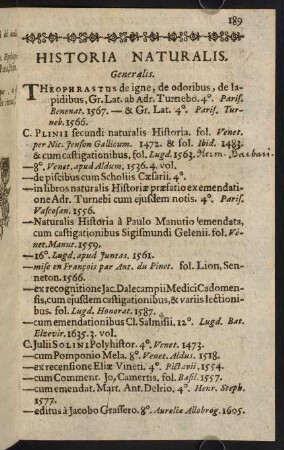 189-208, Historia Naturalis