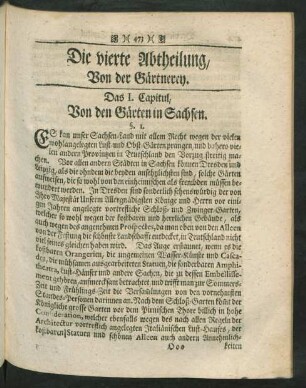 Die vierte Abtheilung, Von der Gärtnerey.