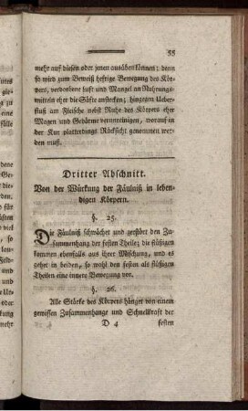 Dritter Abschnitt. Von der Würkung der Fäulniß in lebendigen Körpern.
