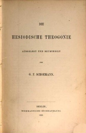 Die Hesiodische Theogonie