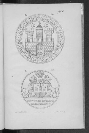 Tafel II. 3. 1553. 4. 1835. : gez. v. C. F. Gaedechens. lith. v. A. Arends. Lith. Inst. v. Ch. Fuchs.