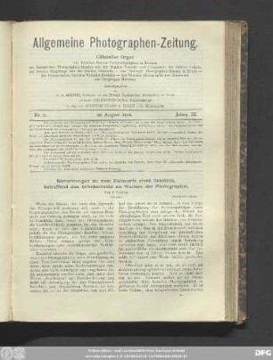 Nr. 21. 22. August 1902. Jahrg. IX.