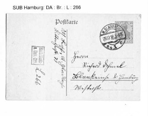 Postkarte an Richard & Ida Dehmel