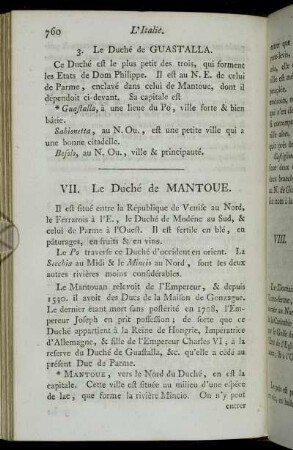 VII. Le Duché de Mantoue.