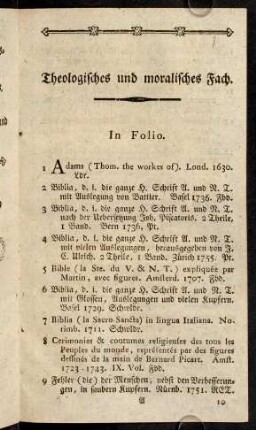 1-6, In Folio. - In Quarto.