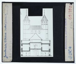 Gandersheim, Stiftskirche : Westbau, Schnitt u. Aufriss