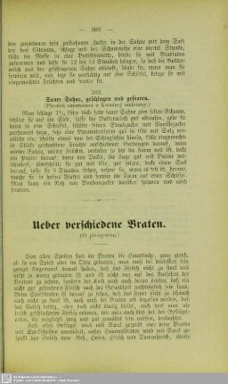 Ueber verschiedene Braten