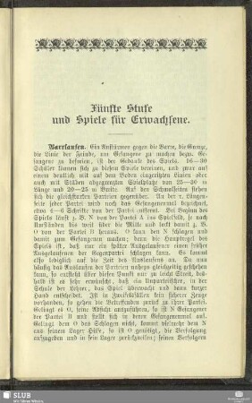 Fünfte Stufe und Spiele für Erwachsene