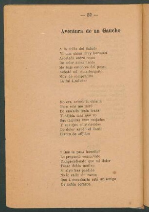 Aventura de un gaucho